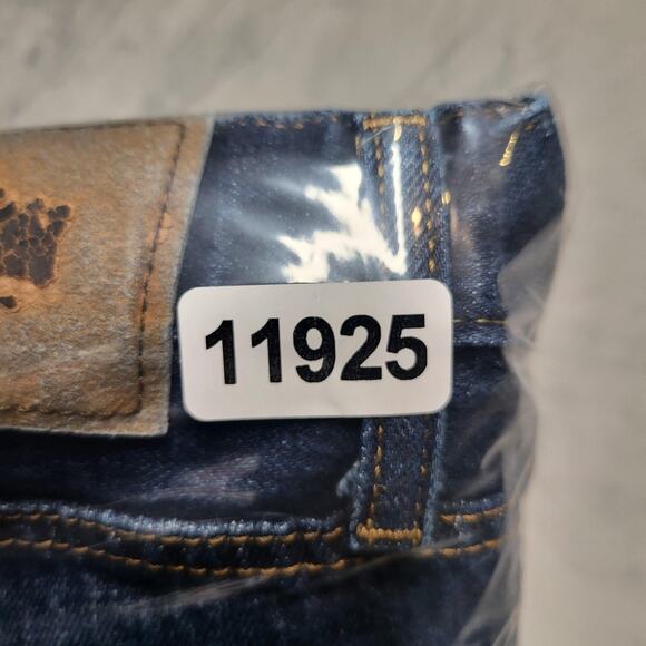 Mossimo Supply Co Jeans Mens 34x29 Blue Denim Slim Straight Whiskered Faded - Picture 11 of 11